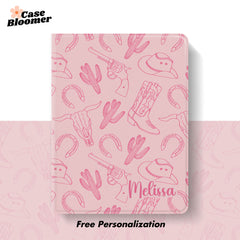 Personalized Pink Cowgirl Summer iPad case, Free Personalization