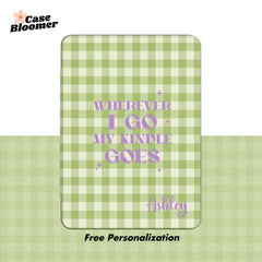 Custom Green Groovy Checker Kindle Case, Kobo Case, Free Personalization