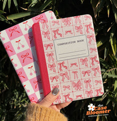 Personalized Pink Ribbons Composition Book iPad case, Free Personalization