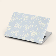 Custom Name Blue Coquette Ribbons MacBook Case Cover