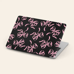 Custom Name Black and Pink Ribbons MacBook Case Cover