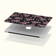 Custom Name Black and Pink Ribbons MacBook Case Cover