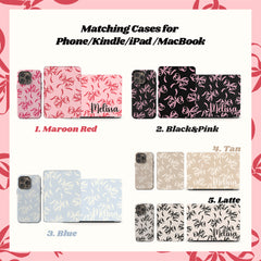 Custom Name Black and Pink Ribbons MacBook Case Cover