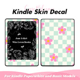 Cute Floral Checkerboard Kindle Skin Vinyl WRAP Amazon Kindle Paperwhite Decal
