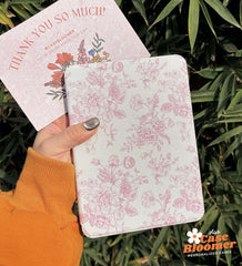 Personalized Pink Botanical Floral iPad case, Free Personalization