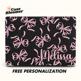 Custom Name Black and Pink Ribbons MacBook Case Cover