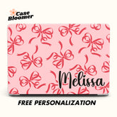 Custom Name Marron Red Coquette MacBook Case Cover