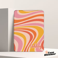 Groovy Pink Swirl Lines Kindle Case, Kobo, Free Personalization