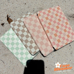 Beige Checkerboard iPad case, Free Personalization