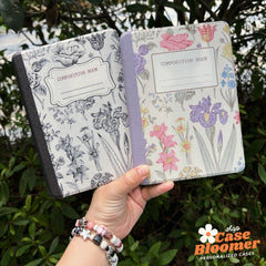 Custom Name Summer Flowers Composition Book iPad case, Free Personalization