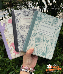 Custom Name Green Botanical Composition Book iPad case, Free Personalization