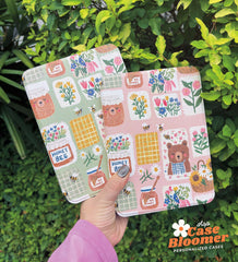 Cute Bear Floral Kindle Case, Kobo Case, Free Personalization