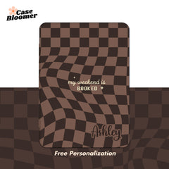 My Weekend is Booked Chocolate Checkerboard Kindle Case, Kobo Case, Free Personalization