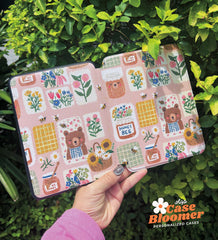 Cute Bear Floral Kindle Case, Kobo Case, Free Personalization