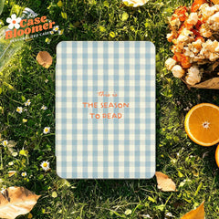 Blue Cozy Checkerboard Kindle Case, Kobo Case, Free Personalization