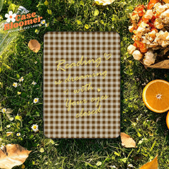 Brown Gingham Checker Kindle Case, Kobo Case, Free Personalization