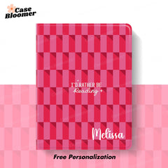 Personalized Rather Be Reading Checkerboard iPad case, Free Personalization