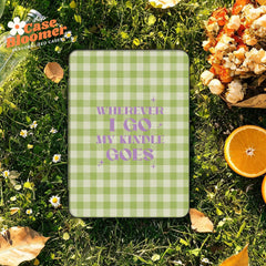 Custom Green Groovy Checker Kindle Case, Kobo Case, Free Personalization