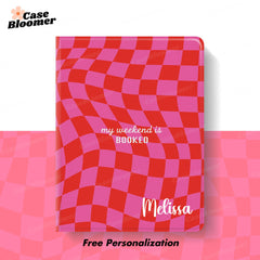 Personalized My Weekend Was Booked Checkerboard iPad case, Free Personalization