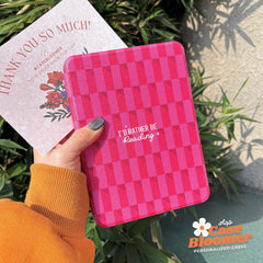 Personalized Rather Be Reading Checkerboard iPad case, Free Personalization