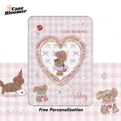 Pink Kawaii Puppy Kindle Case, Kobo Case, Free Personalization